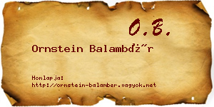 Ornstein Balambér névjegykártya